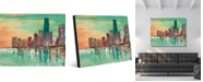 Creative Gallery Chicago Evening Abstract Cityscape Portrait Metal Wall Art Print - 24" x 36"